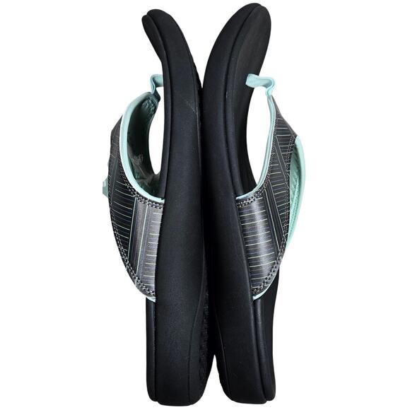 Revitalign Women's Yumi Summer Stripe Flip-Flop in Black 12 NWT - Picture 4 of 9